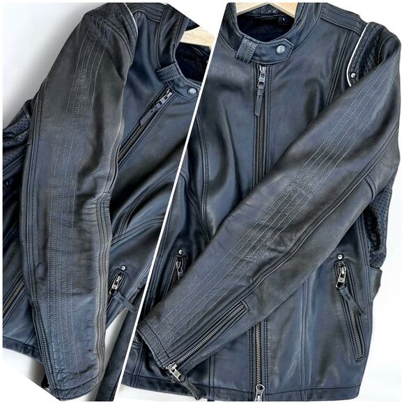 Harley Davidson 115th Anniversary Black Leather Buffalo Hide Women Jacket Large - Picture 4 of 11